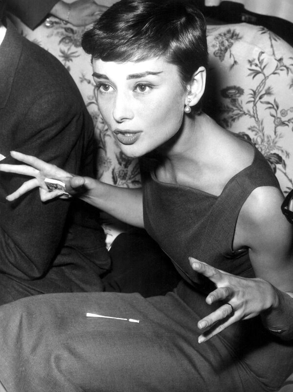 Audrey Hepburn in a black dress