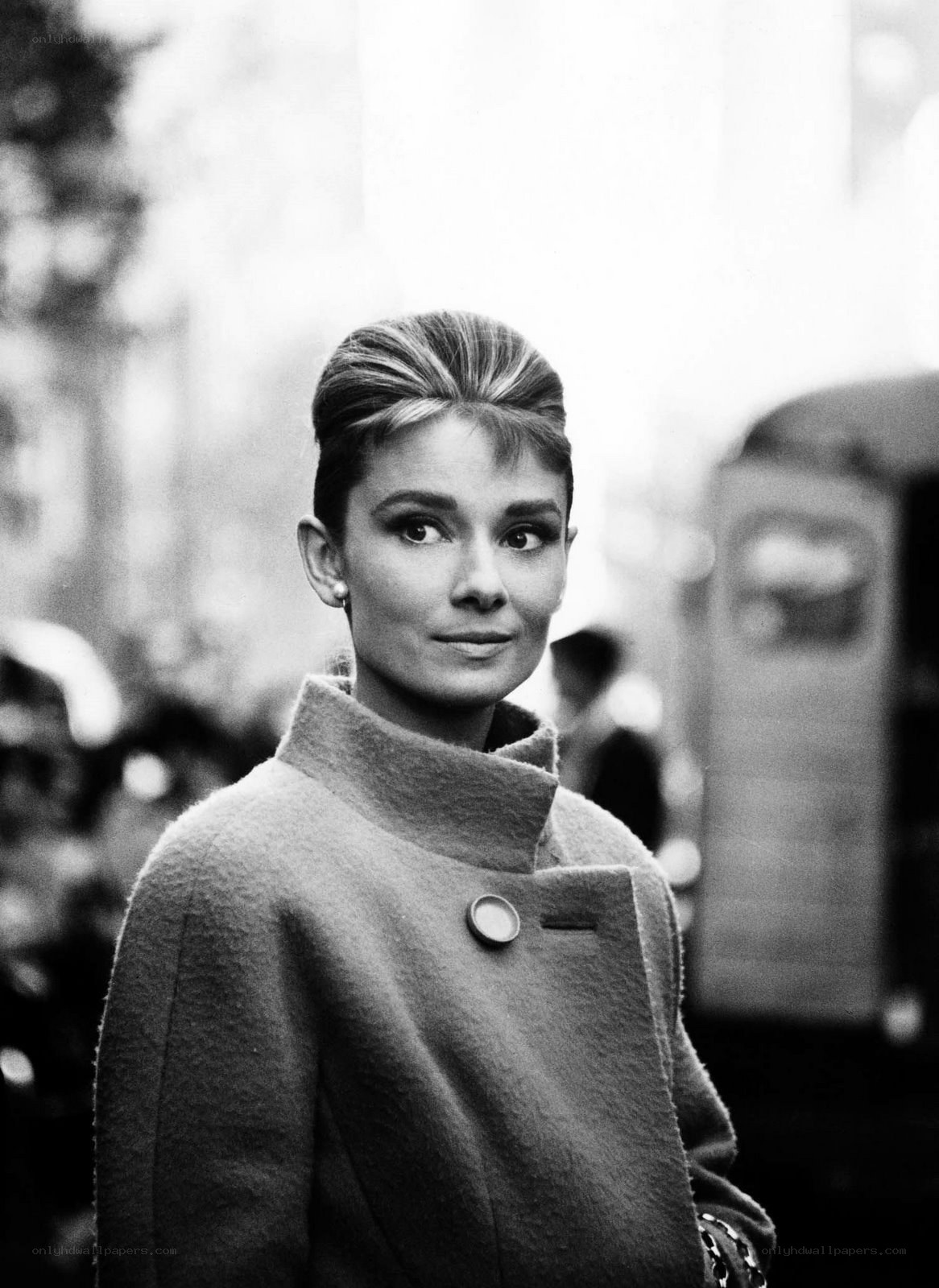 Audrey Hepburn in a coat