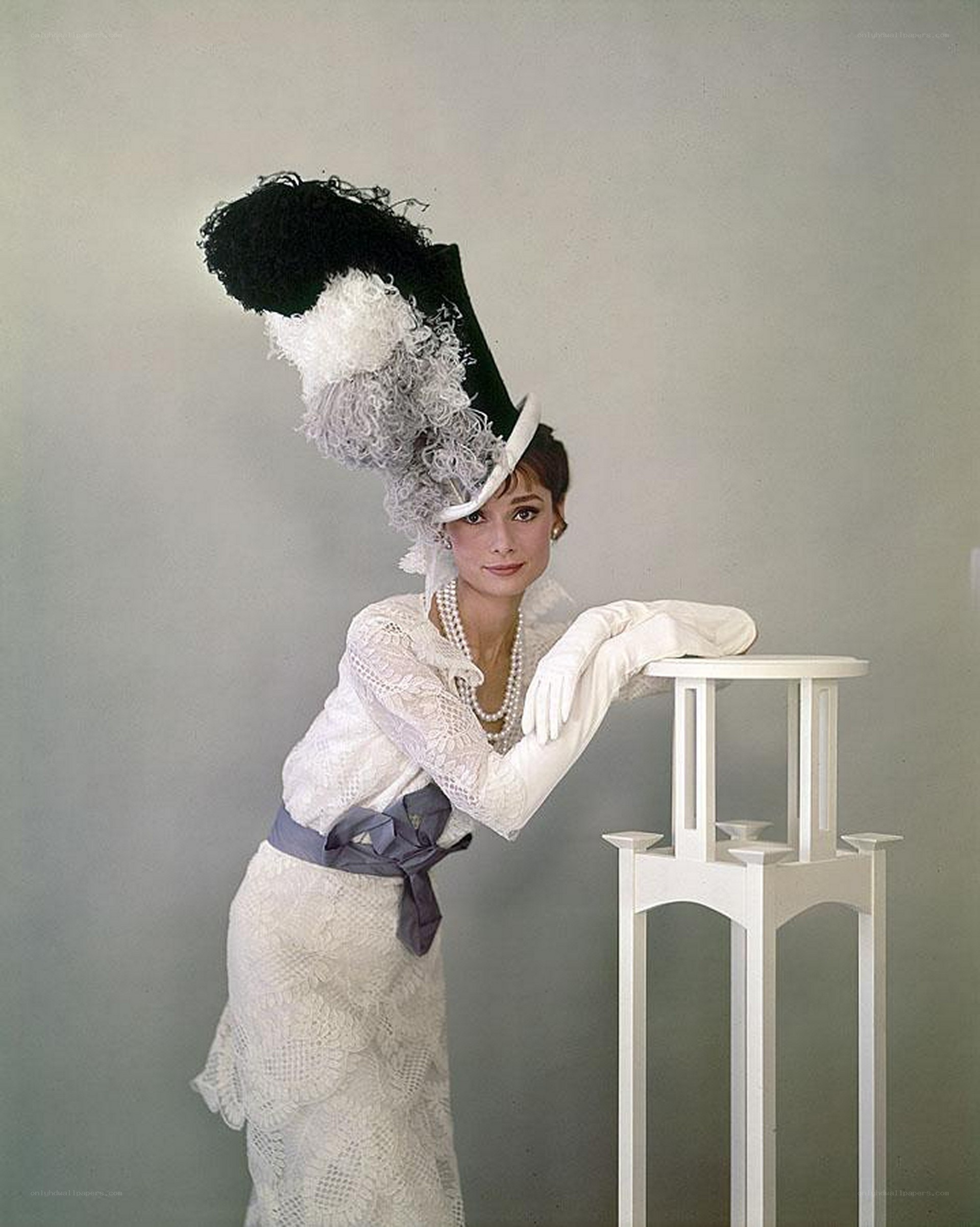 Audrey Hepburn in a feathered hat