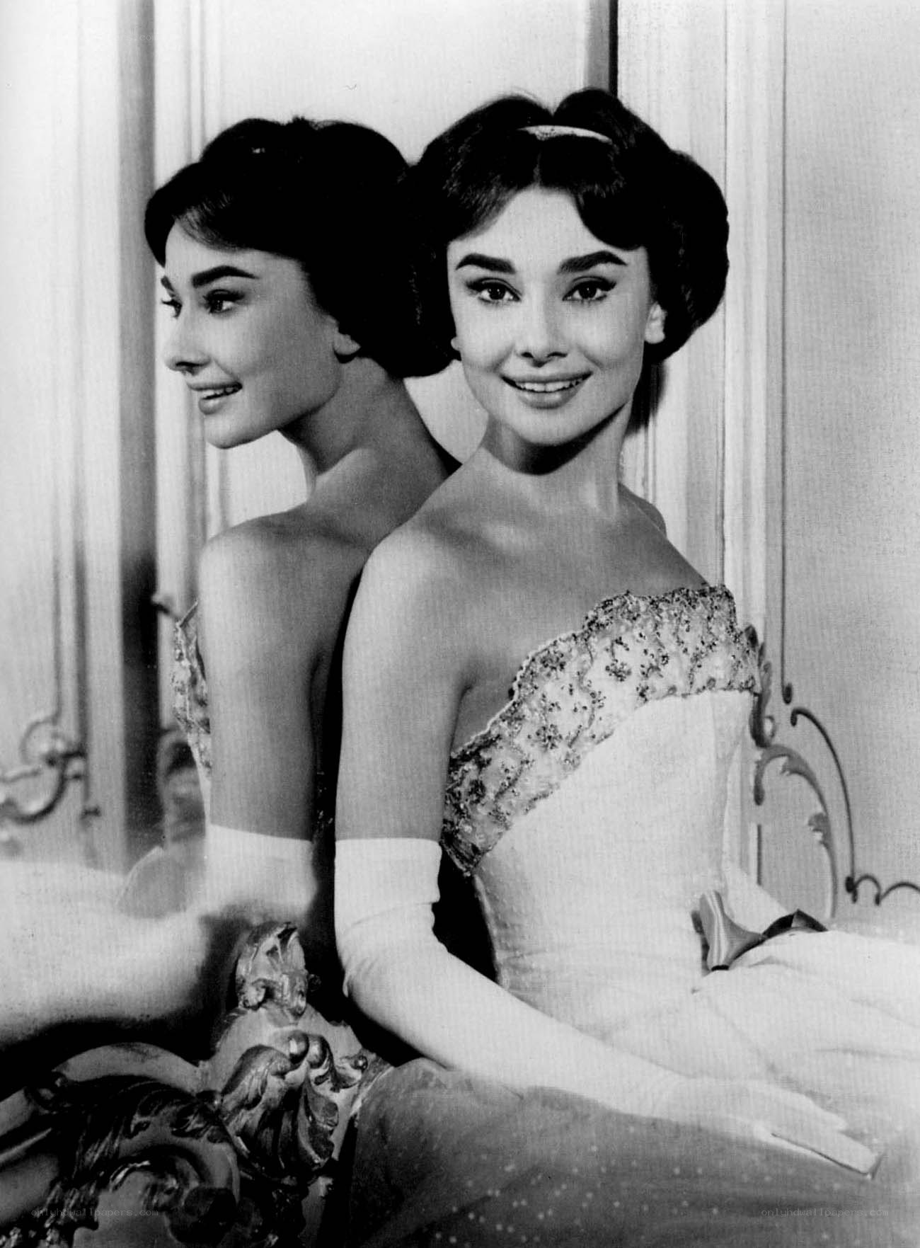 Audrey Hepburn in a gown