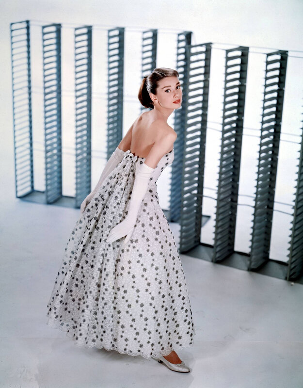Audrey Hepburn in a polka-dot gown