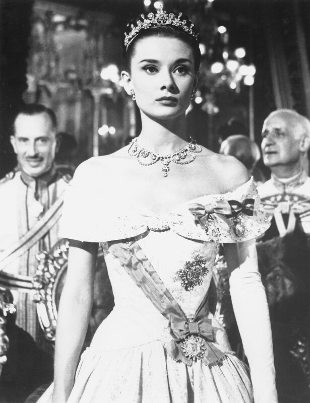 Audrey Hepburn in a regal gown