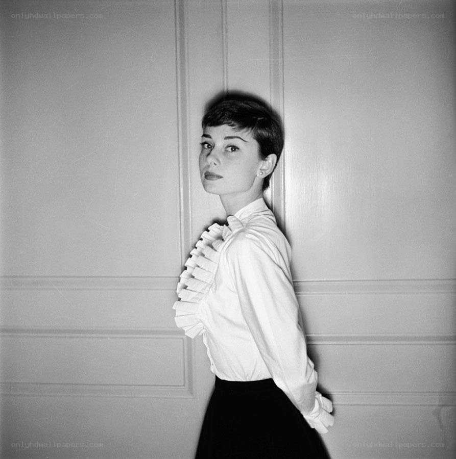 Audrey Hepburn in a ruffled blouse