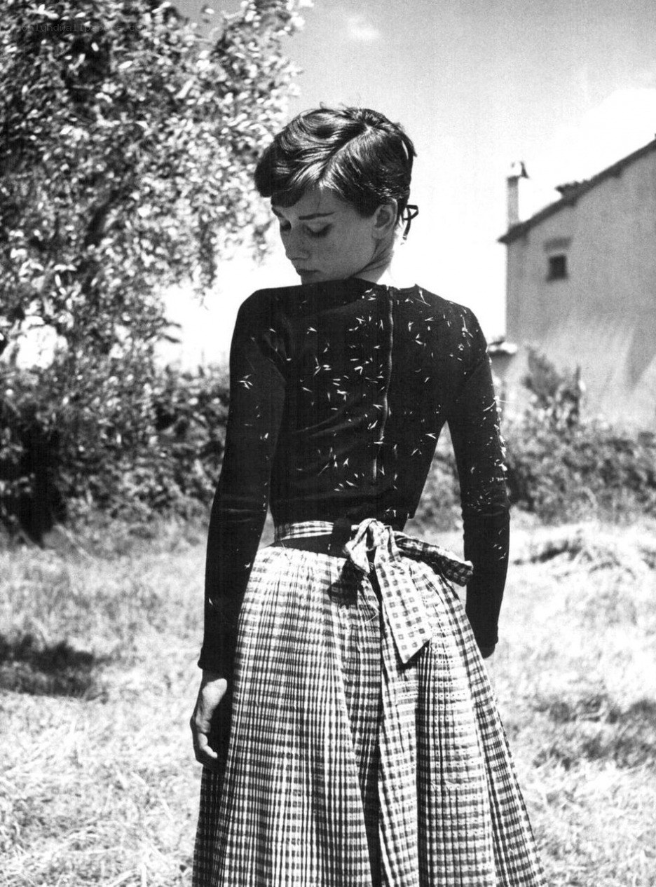 Audrey Hepburn in a rural setting