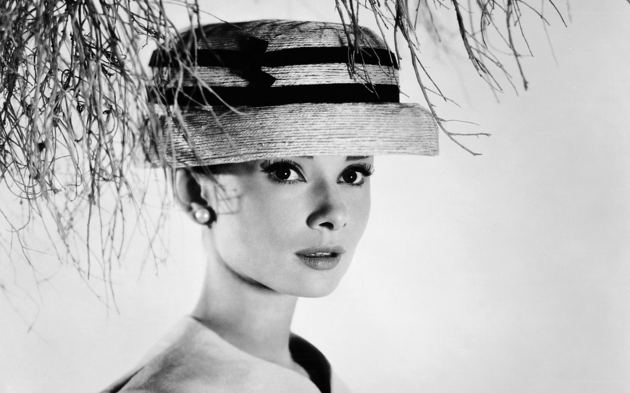 Audrey Hepburn in a straw hat