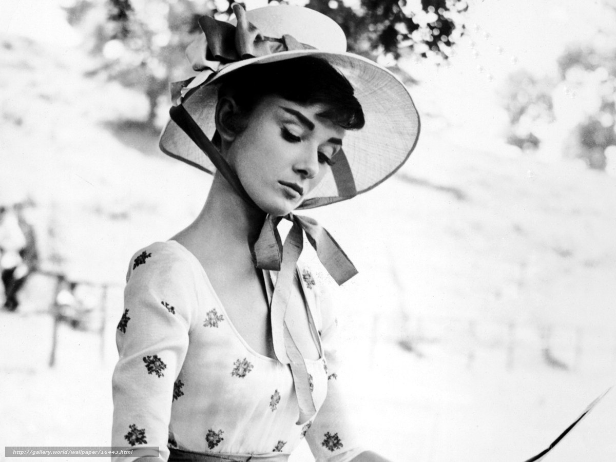 Audrey Hepburn in a sun hat