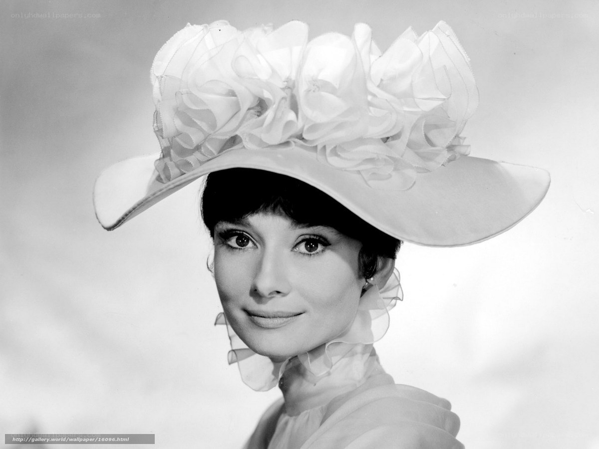 Audrey Hepburn in a white hat