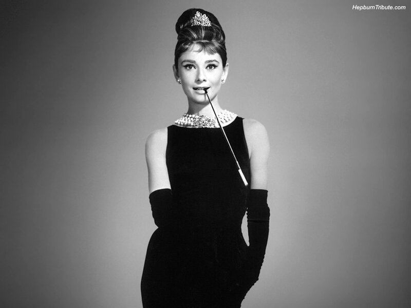 Audrey Hepburn in black dress