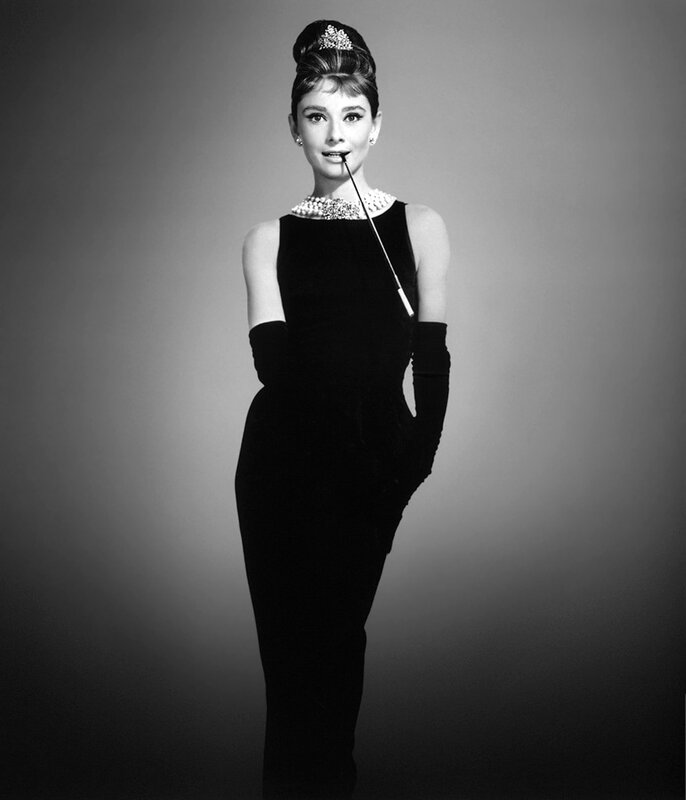 Audrey Hepburn in black dress