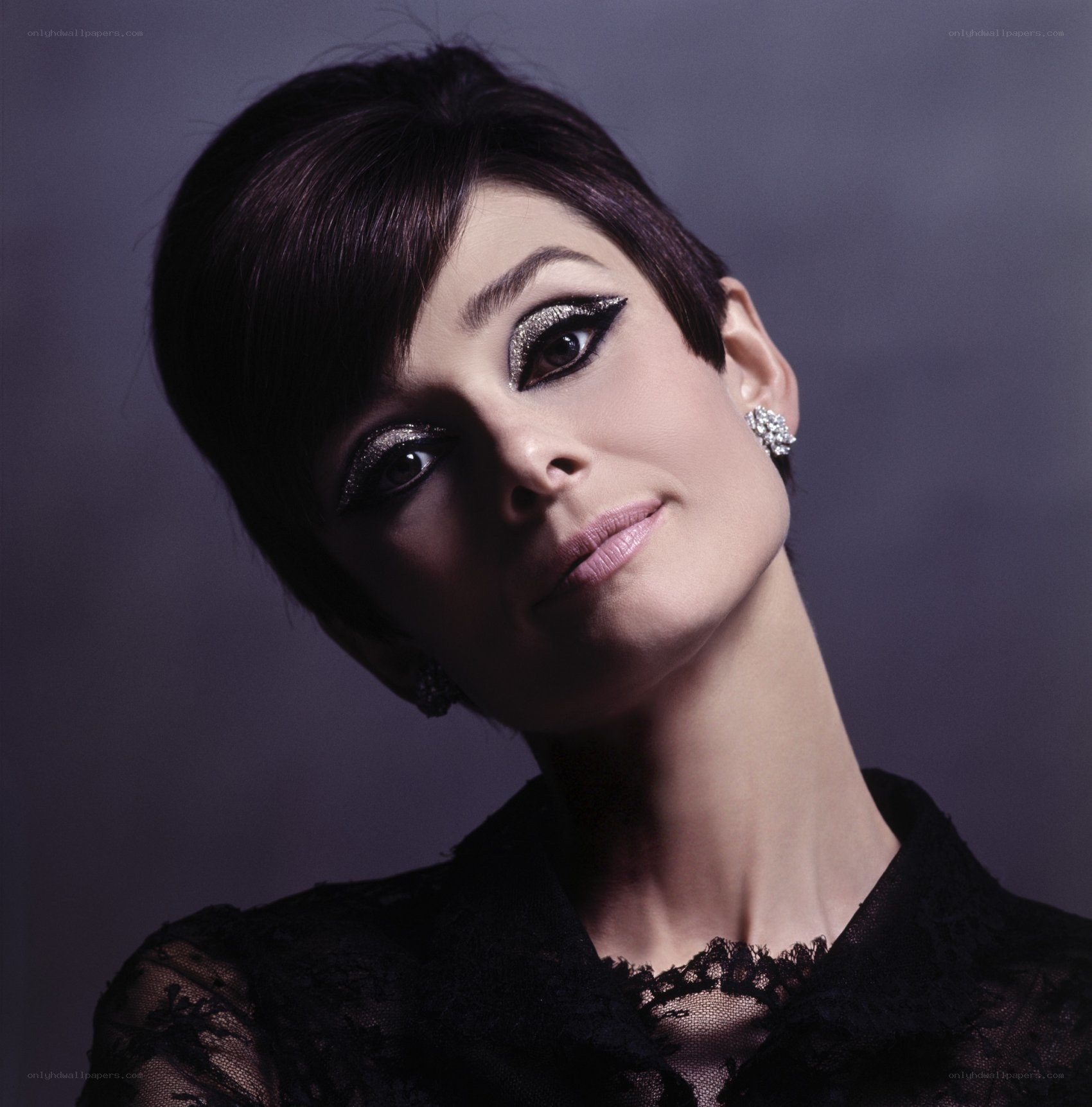 Audrey Hepburn in black lace