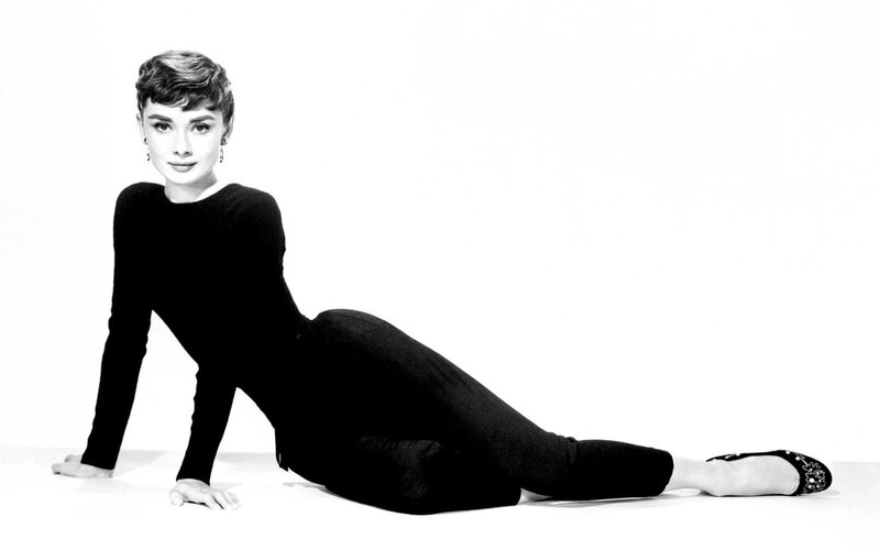 Audrey Hepburn in black outfit