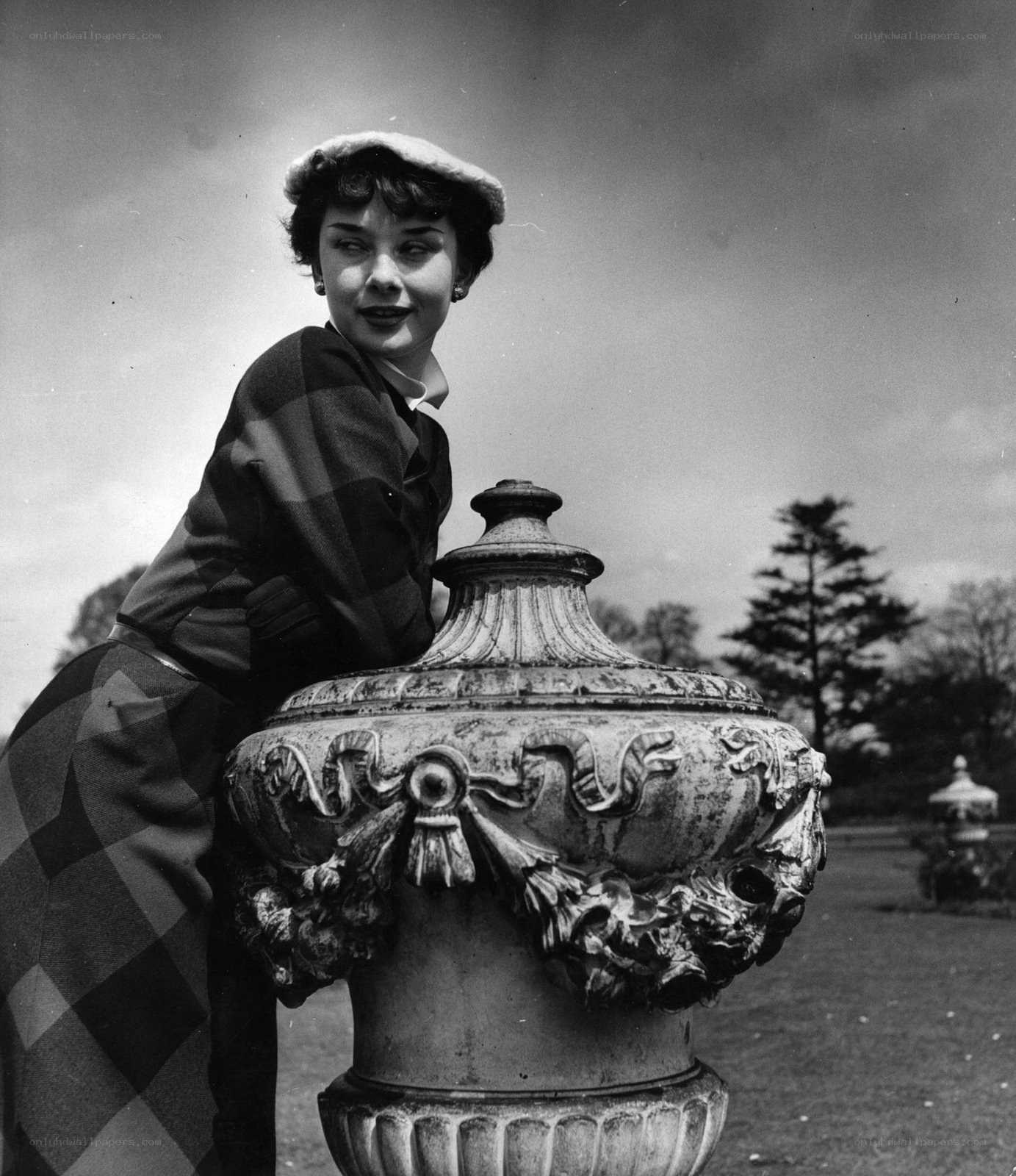 Audrey Hepburn in garden