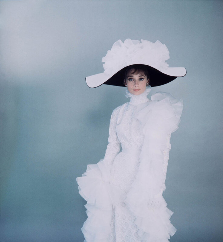 Audrey Hepburn in white dress