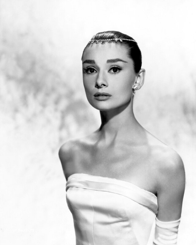 Audrey Hepburn in white dress