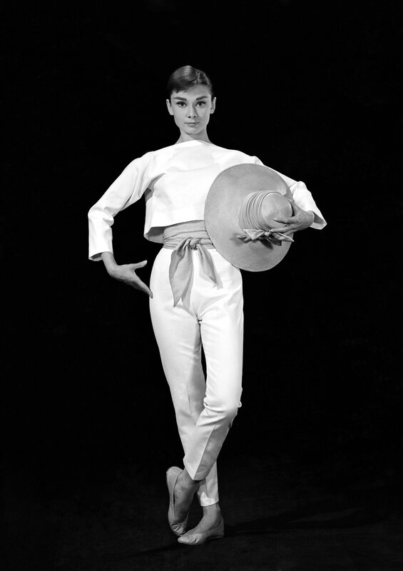 Audrey Hepburn in white outfit