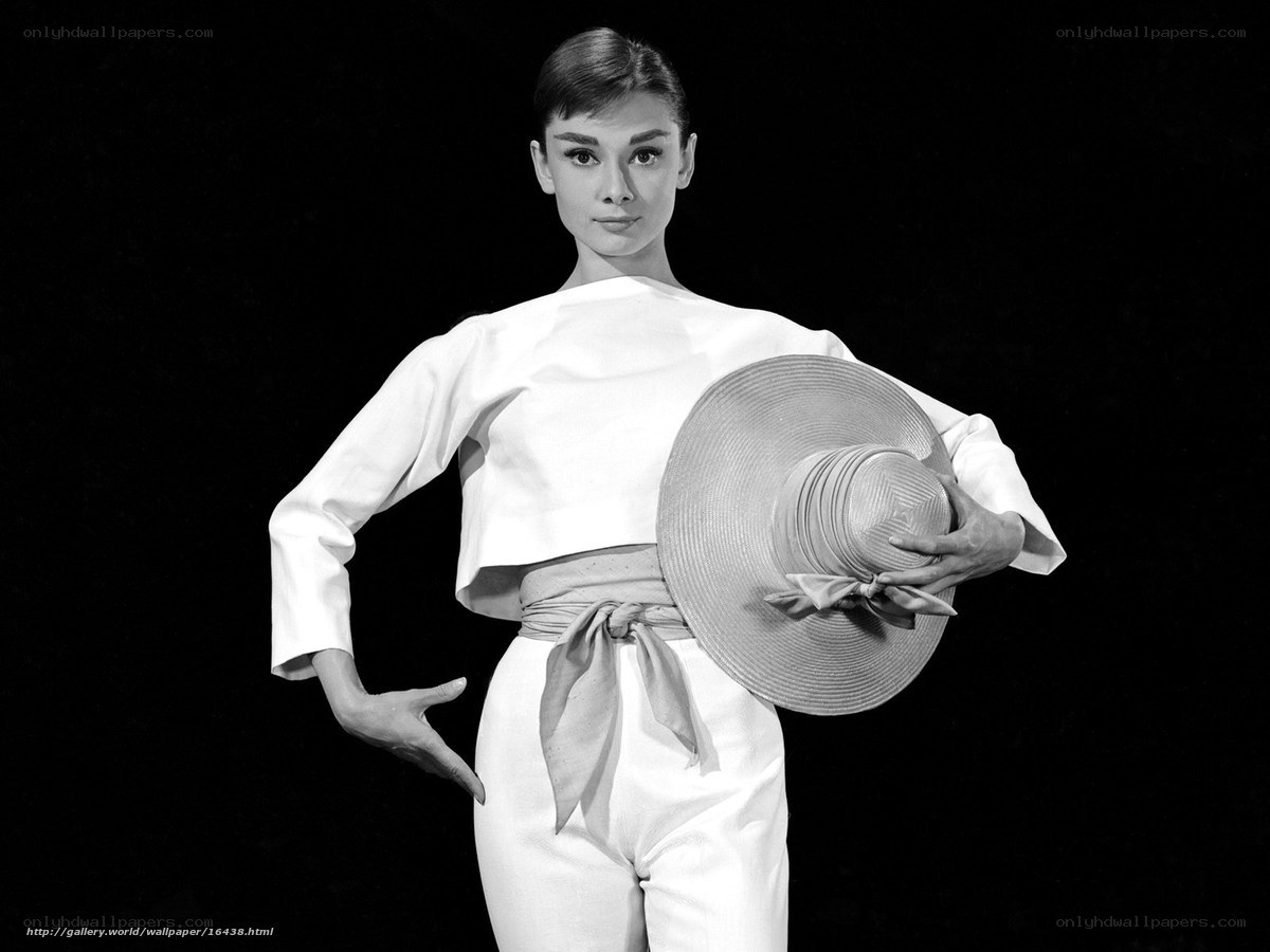 Audrey Hepburn in white outfit