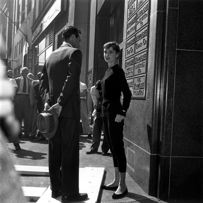 Audrey Hepburn on a city street