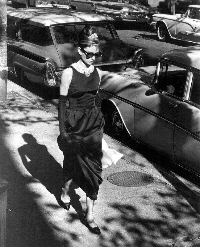Audrey Hepburn on a city street