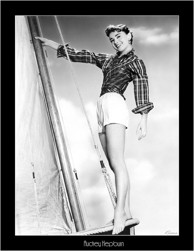 Audrey Hepburn on a sailboat