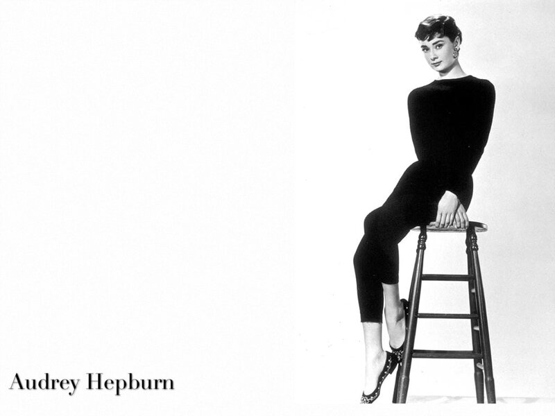 Audrey Hepburn on a stool