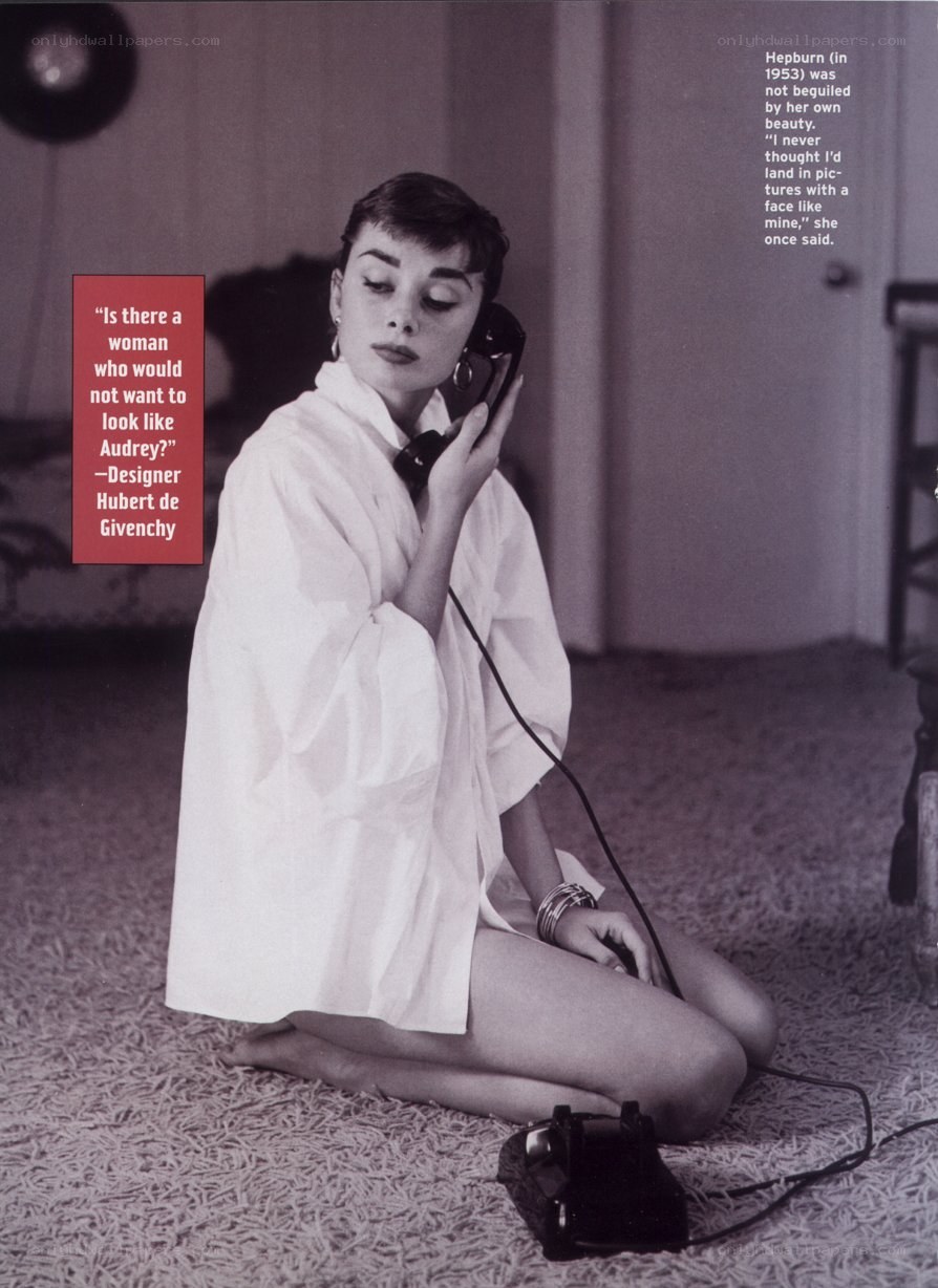 Audrey Hepburn on phone
