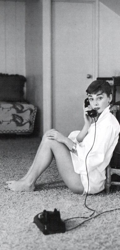Audrey Hepburn on the phone