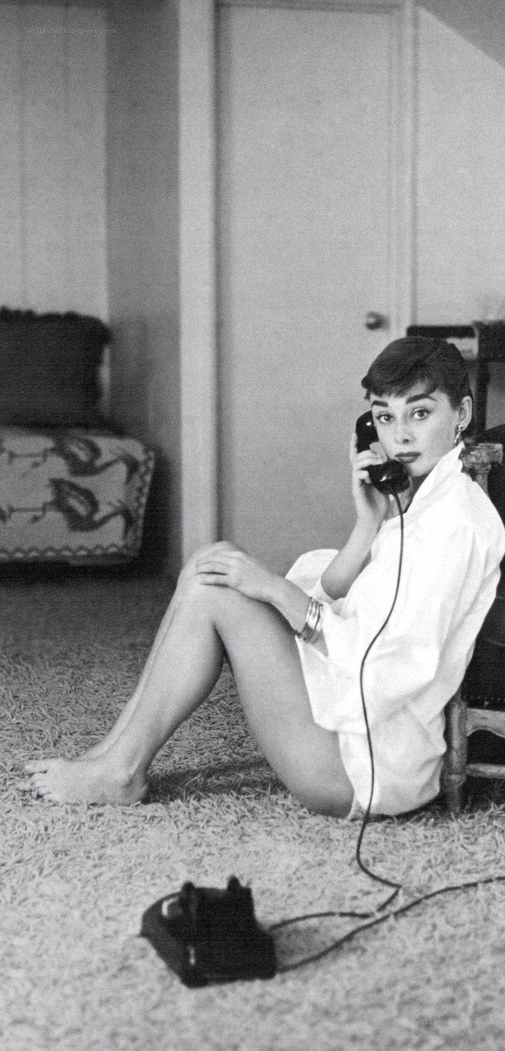 Audrey Hepburn on the phone