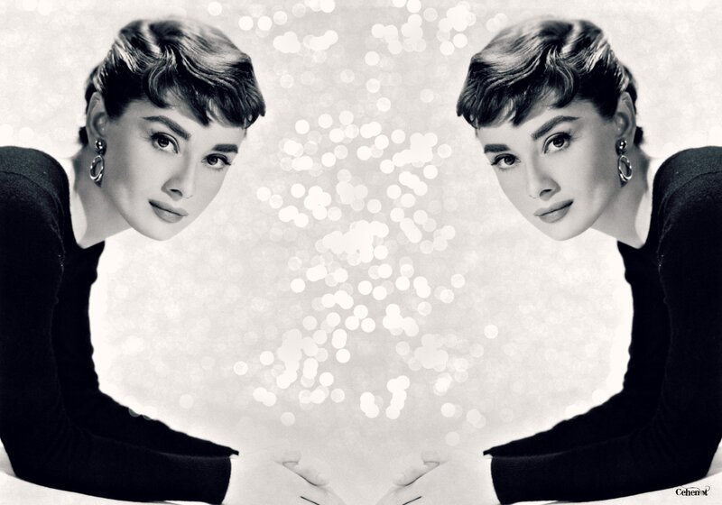 Audrey Hepburn Portrait — Black, Classic