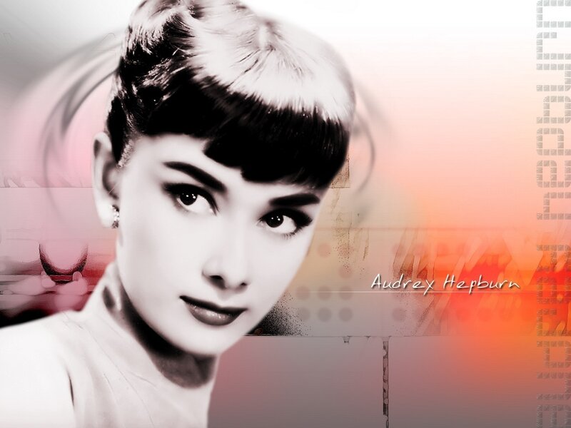 Audrey Hepburn Portrait — Black, Dramatic