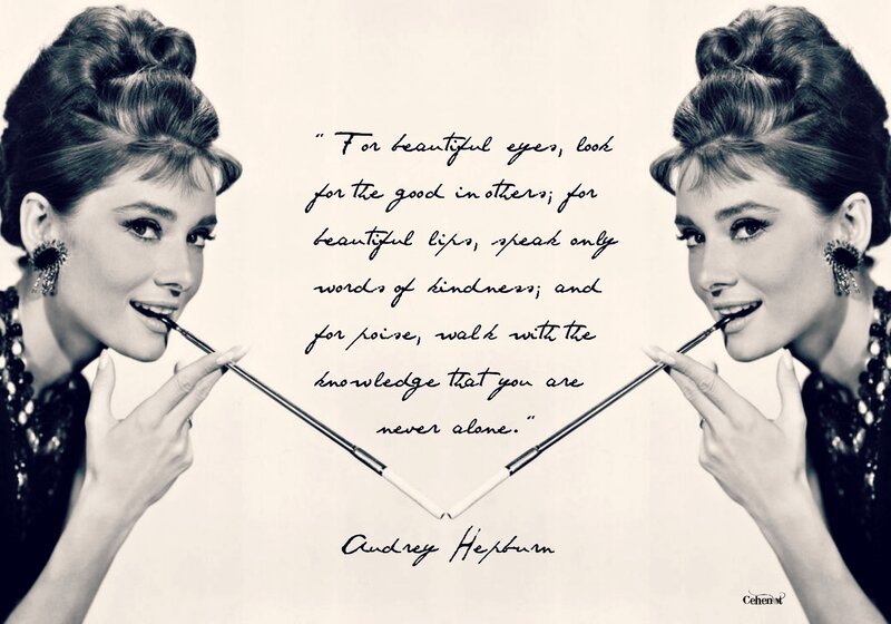 Audrey Hepburn Portrait — Black, Elegant
