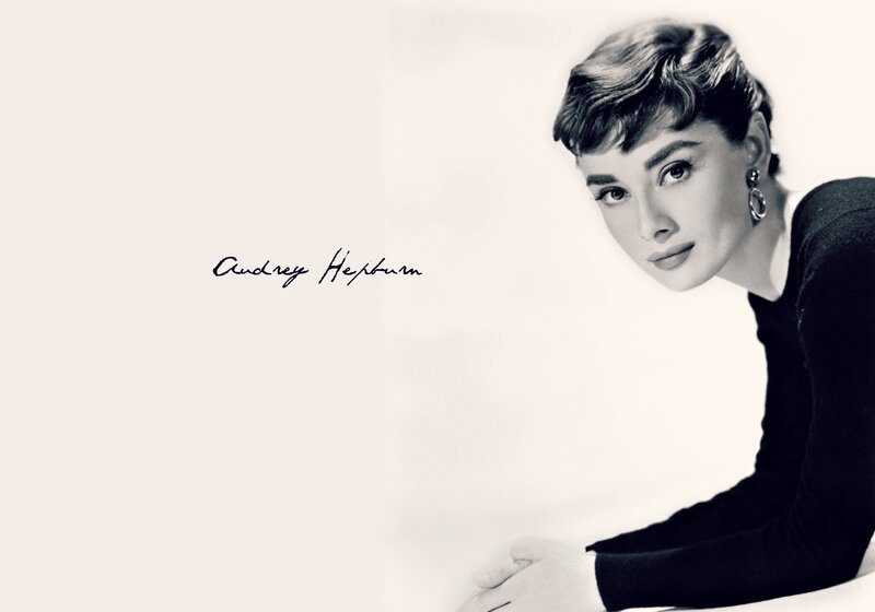 Audrey Hepburn Portrait — Black, Serene