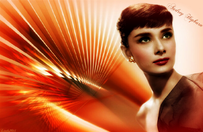 Audrey Hepburn Portrait — Orange