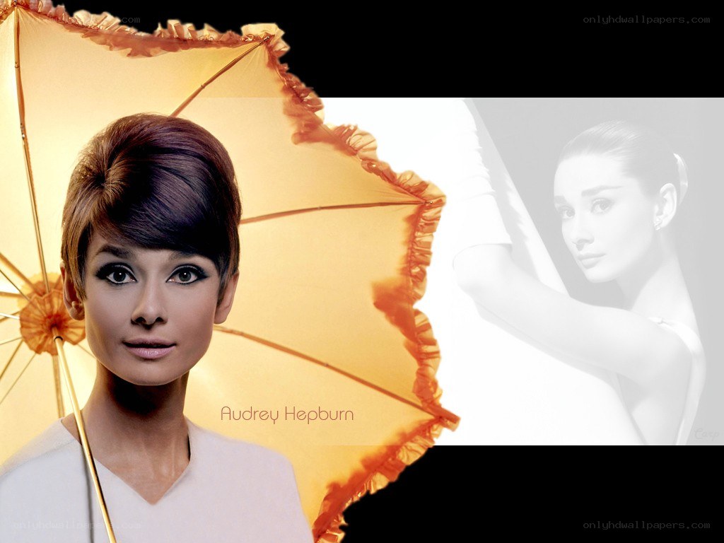Audrey Hepburn with parasol