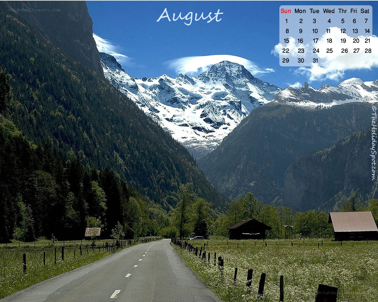 August mountain landscape