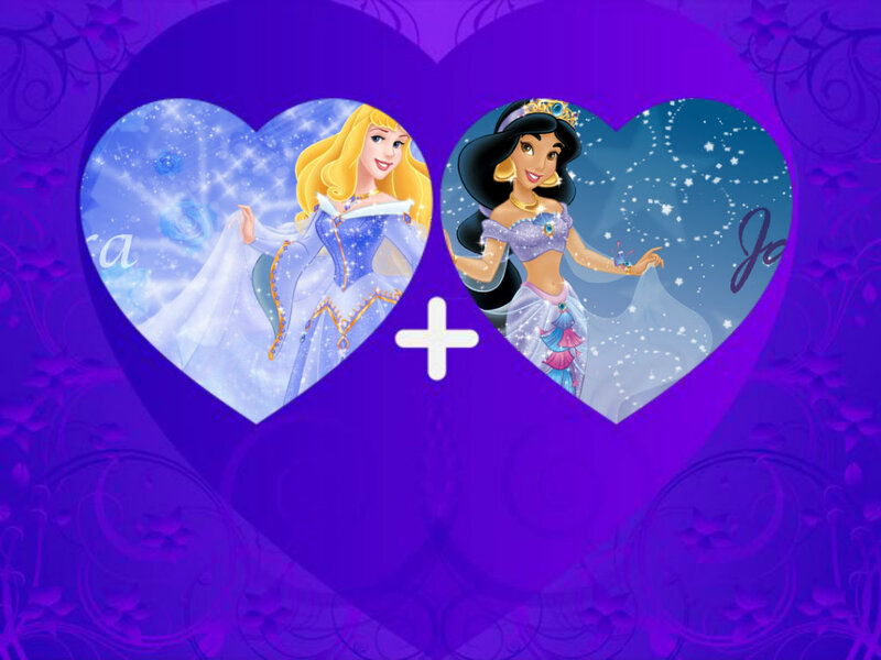 Aurora and Jasmine in Hearts