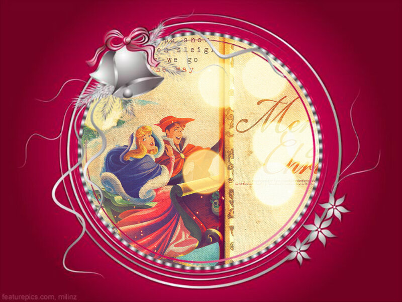Aurora and Phillip in Sleigh