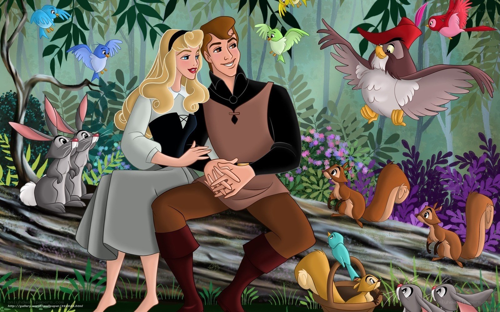 Aurora and Phillip in the forest