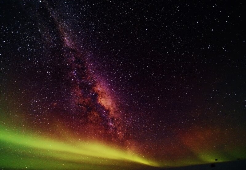 Aurora Borealis and Milky Way