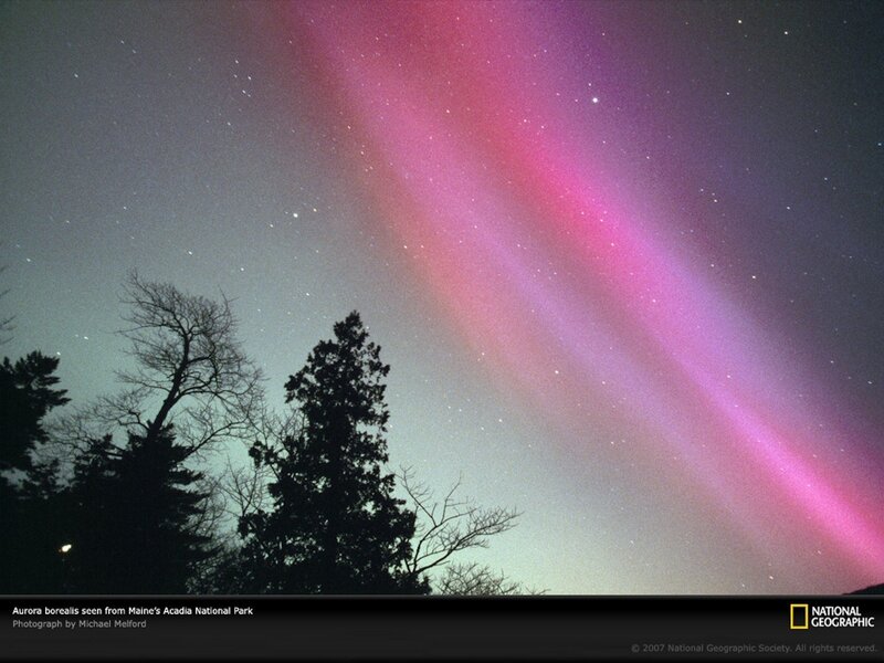 Aurora borealis at Acadia National Park