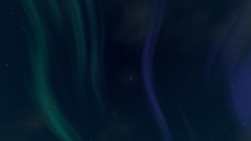 Aurora Borealis at Night — Dark Blue