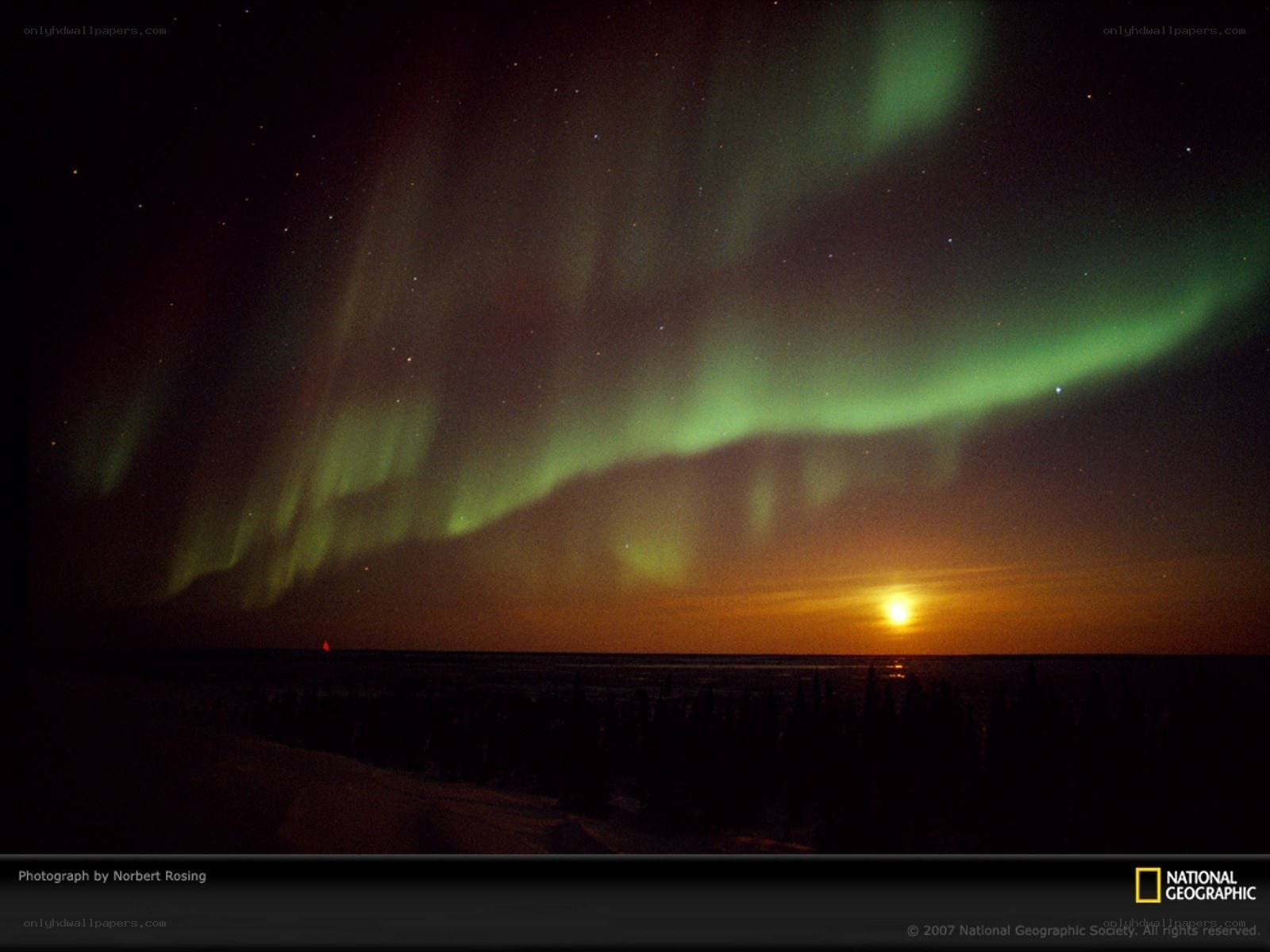 Aurora borealis at sunset
