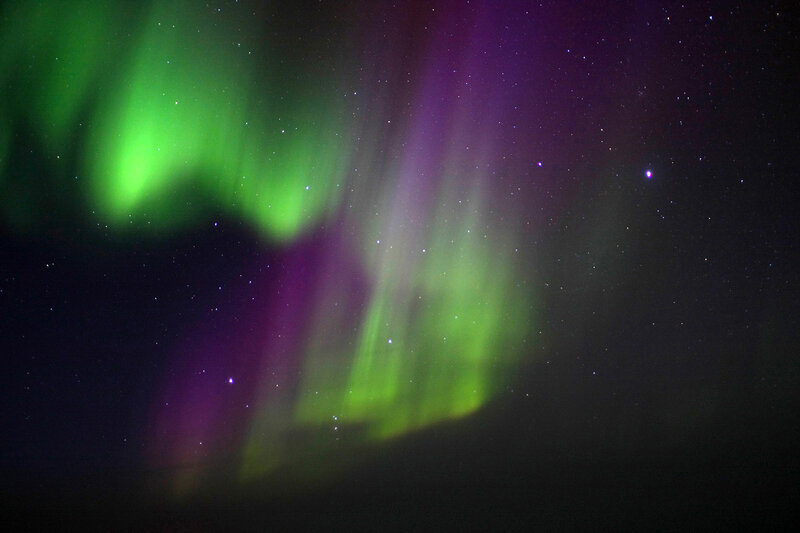 Aurora borealis display