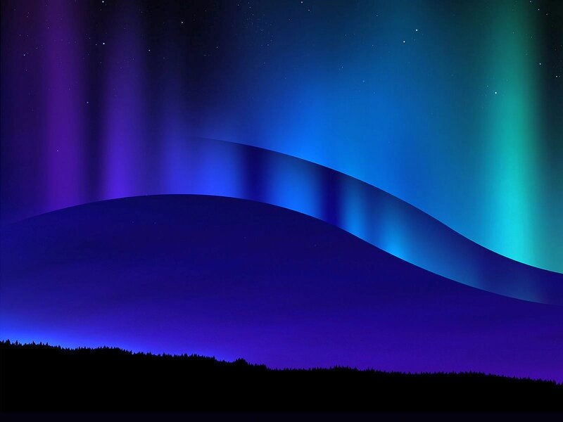 Aurora Borealis Display — Blue, Serene