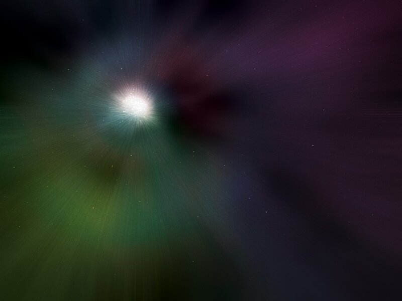 Aurora Borealis Display — Green, Dramatic, Night, Digital Art, Stars, Light Rays