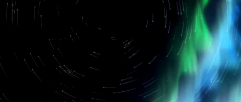 Aurora Borealis Display — Green, Dramatic, Night, Photograph, Star Trails