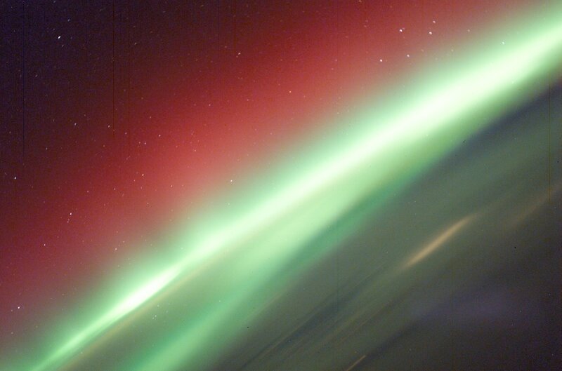 Aurora Borealis Display — Green, Dramatic, Night, Photograph, Stars, Sky