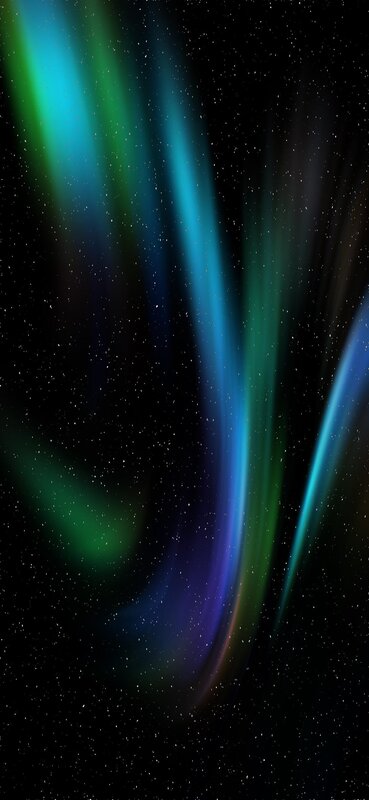 Aurora Borealis Display — Green, Serene, Night, Digital Art, Stars, Night Sky