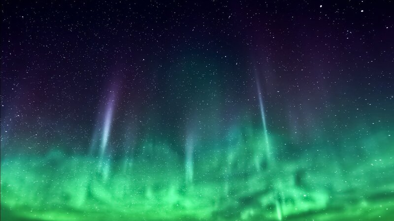 Aurora Borealis Display — Green, Serene, Night, Photograph, Stars, Night Sky