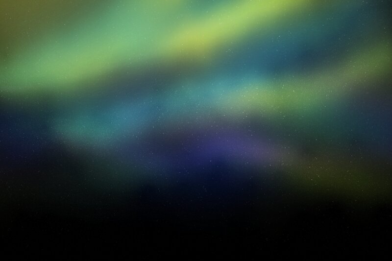 Aurora Borealis Display — Green, Serene, Night, Photograph, Stars, Sky