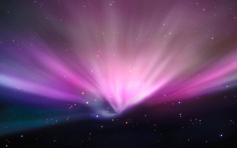 Aurora Borealis Display — Purple, Cosmic, Night, Digital Art